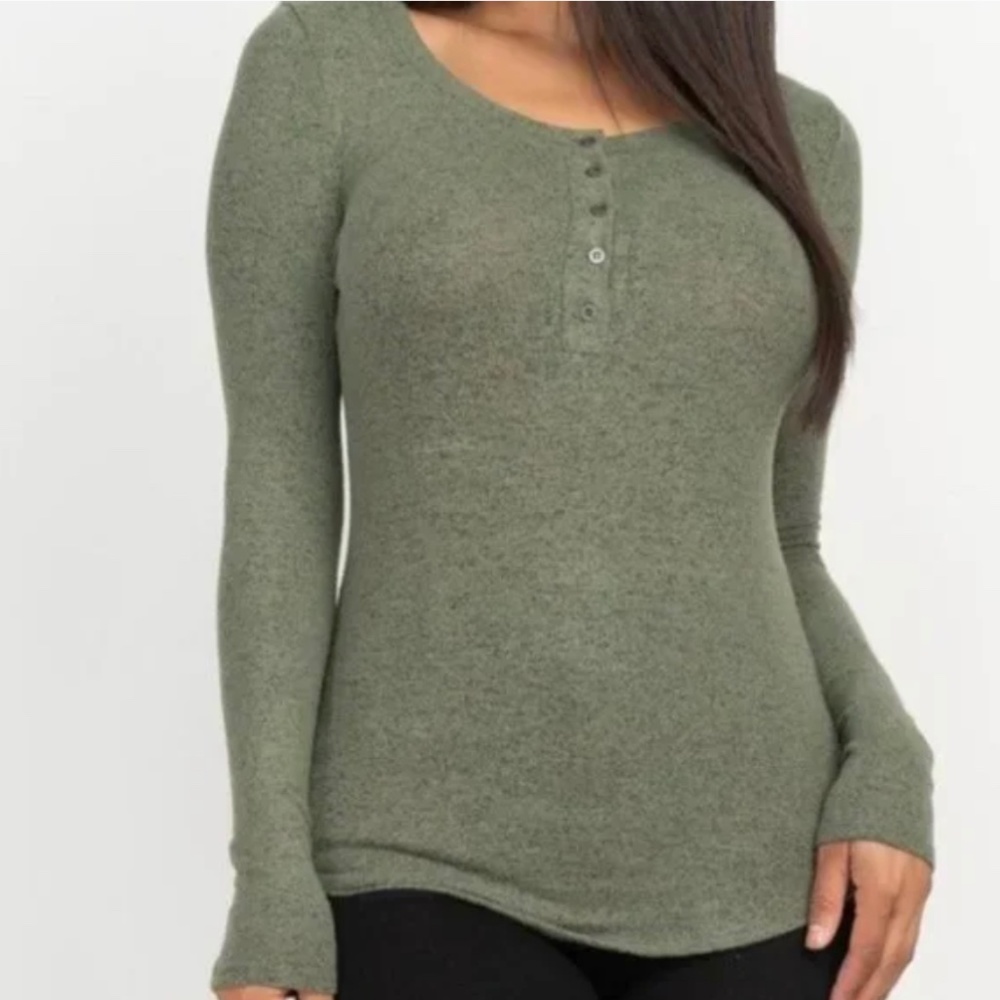 Button Down Round Neck Top